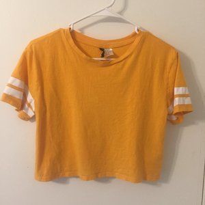 Divided H&M jersey style yellow crop top